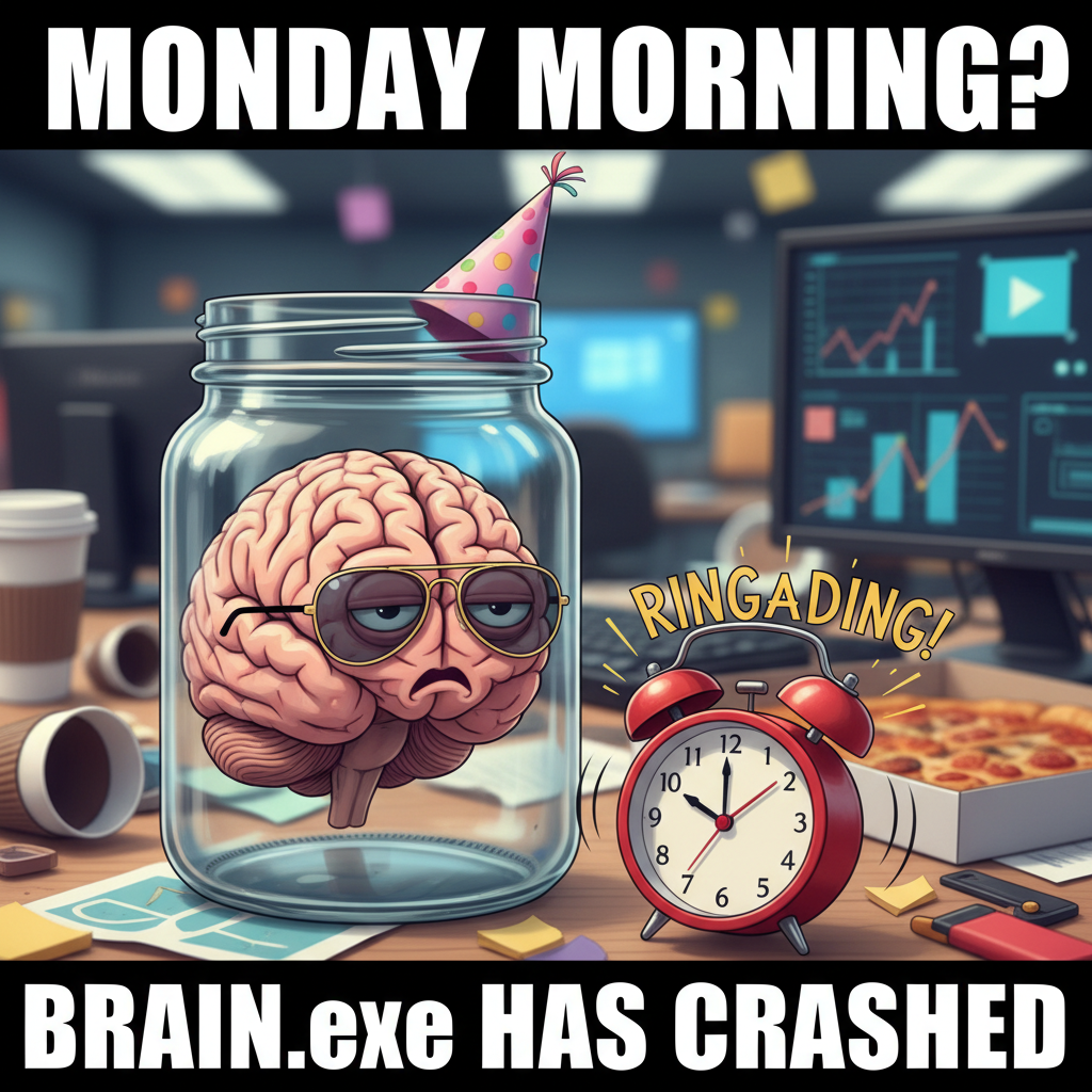 My brain on Monday mornings trying to remember what a 'job' is