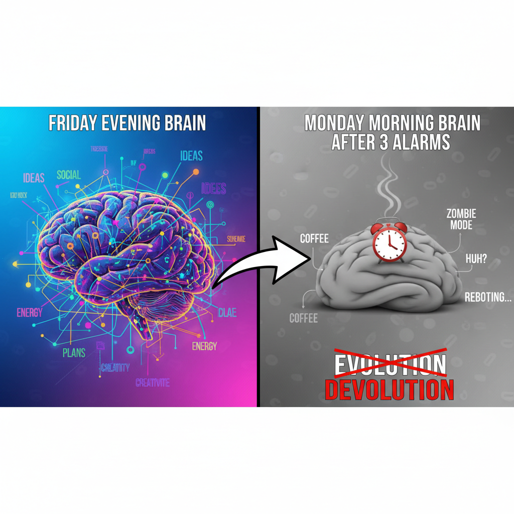 My brain on Monday mornings vs. my brain on Friday evenings
