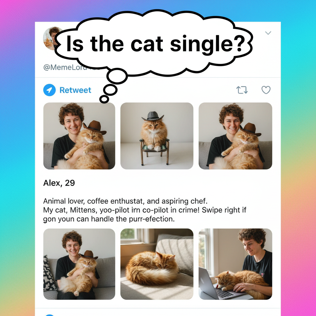 Matched with someone who only posts pics with their cat. Is the cat single too?