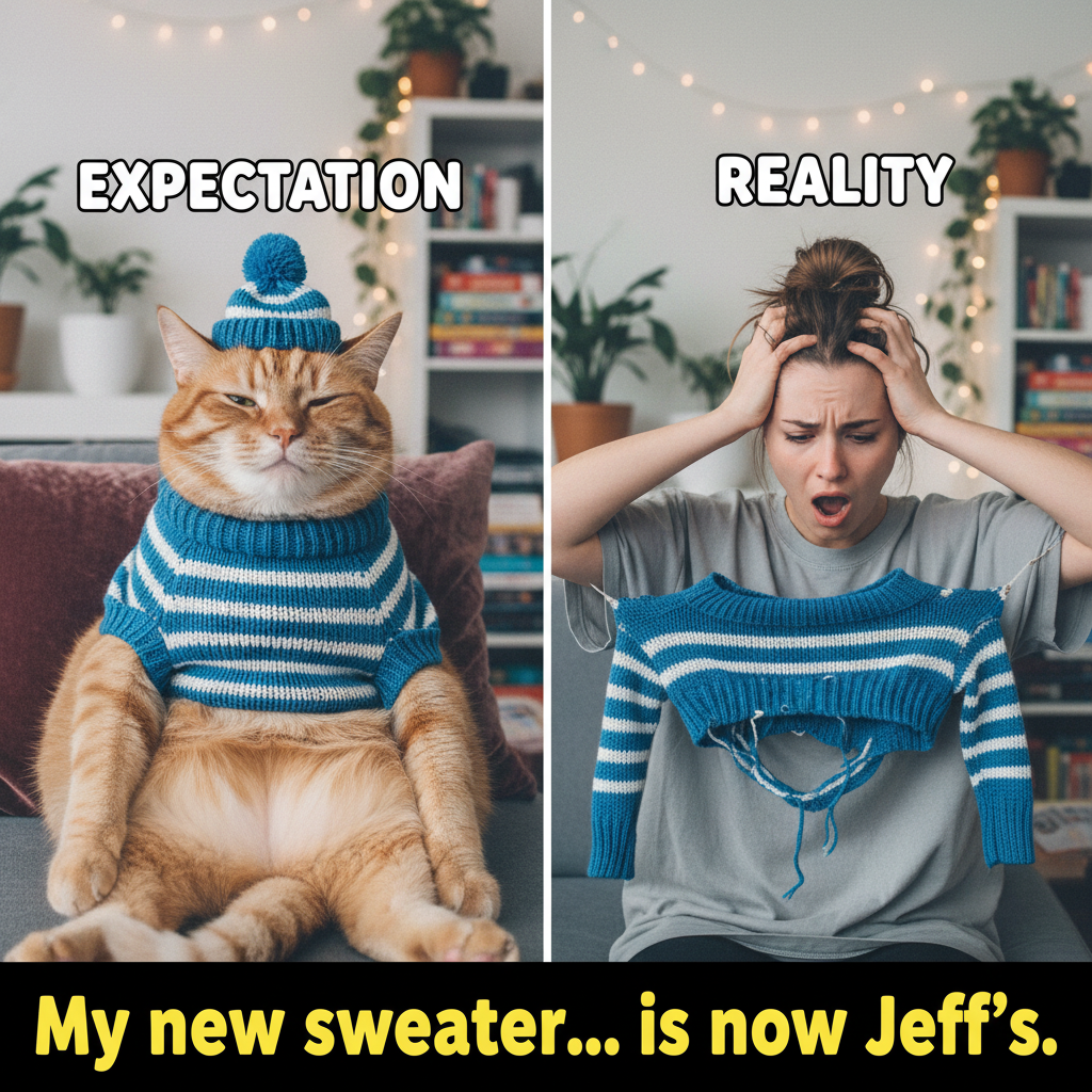 Bought 'one size fits all' online. It fits my cat perfectly. I am not my cat.