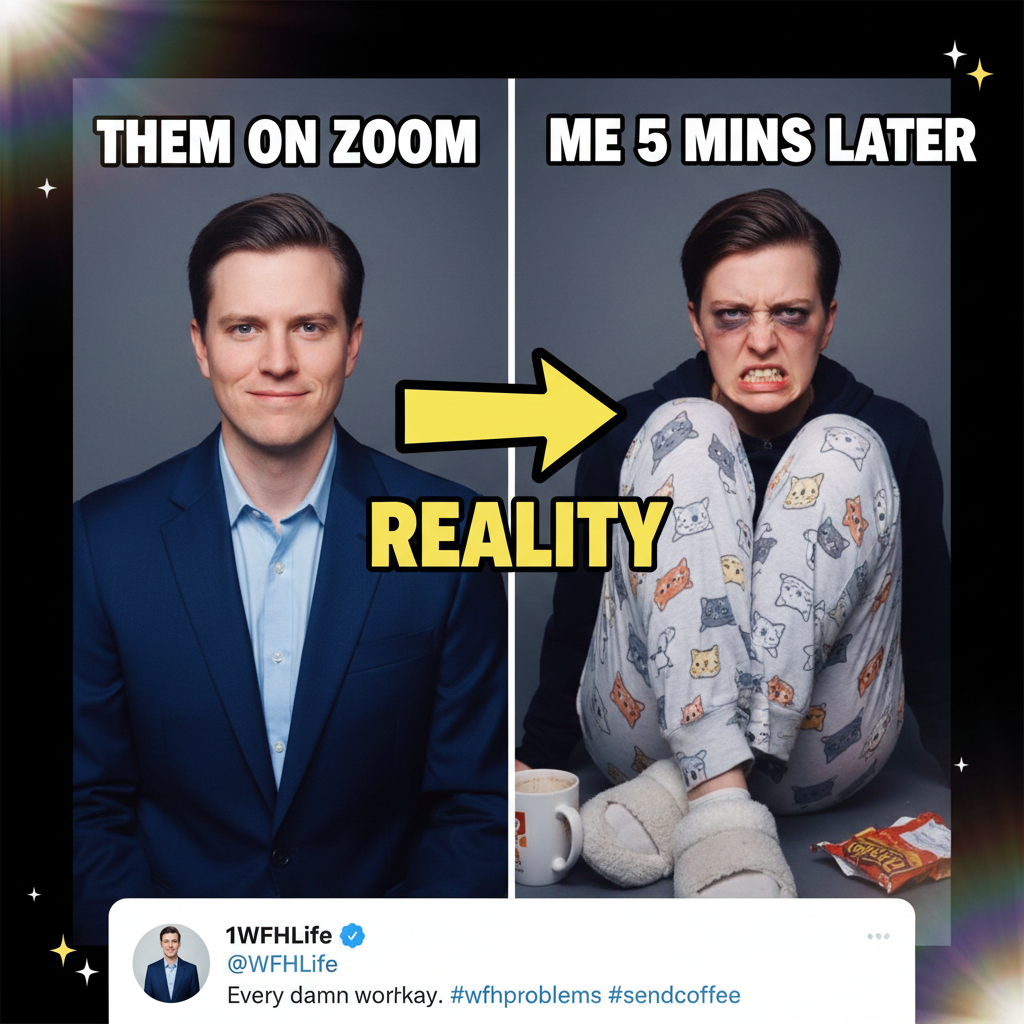 My 'work from home' uniform is 50% pajamas, 50% existential dread.