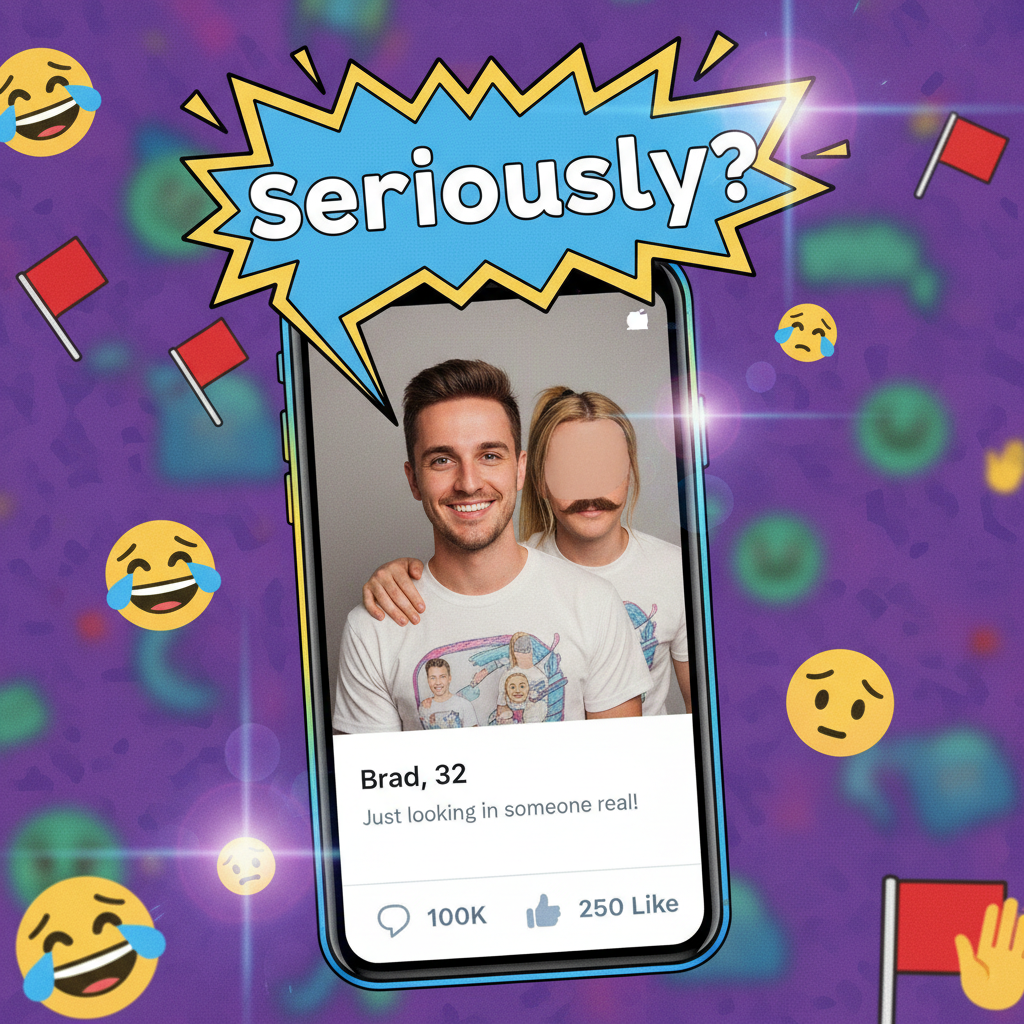 Matched with someone who only posts pics with their ex. Swipe left on my sanity.