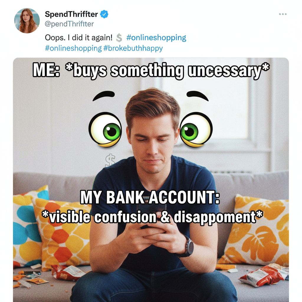 Me trying to justify buying ANOTHER 'essential' item online. My bank account: 👁️👄👁️