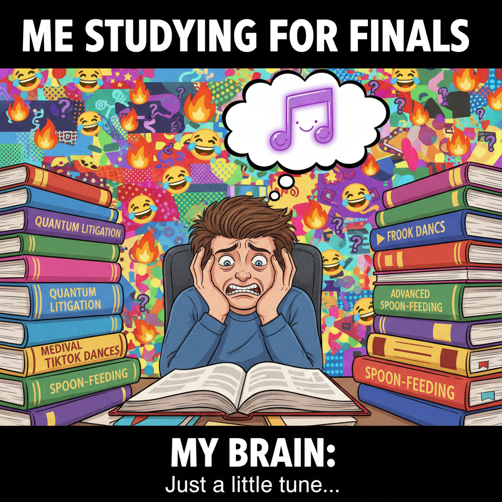 My brain during exams is just elevator music. Send caffeine.