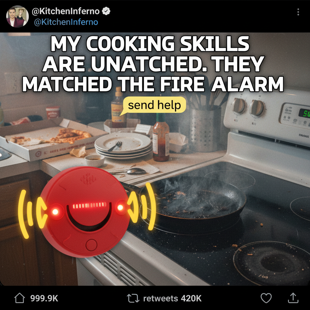 I tried to cook. The smoke alarm is now my biggest fan. #CookingFail