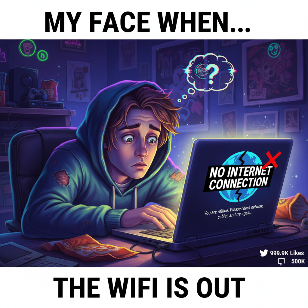 When the WiFi goes down, my brain goes into dial-up mode. The horror!