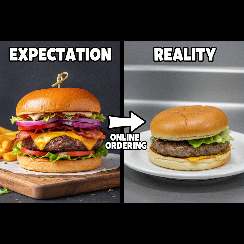 Ordered a gourmet burger, got a sad patty in a bun. My disappointment is immeasurable.