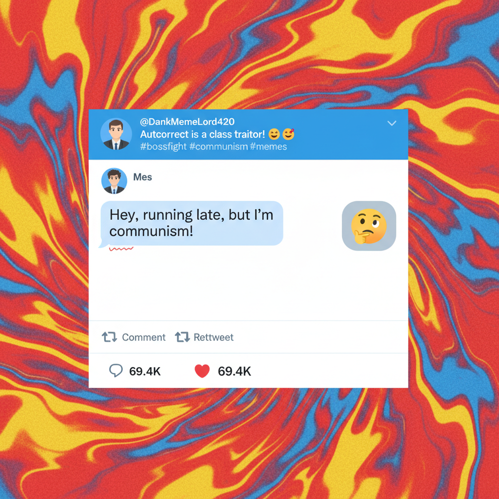 My phone autocorrected 'I'm coming' to 'I'm communism.' My boss is now very confused.