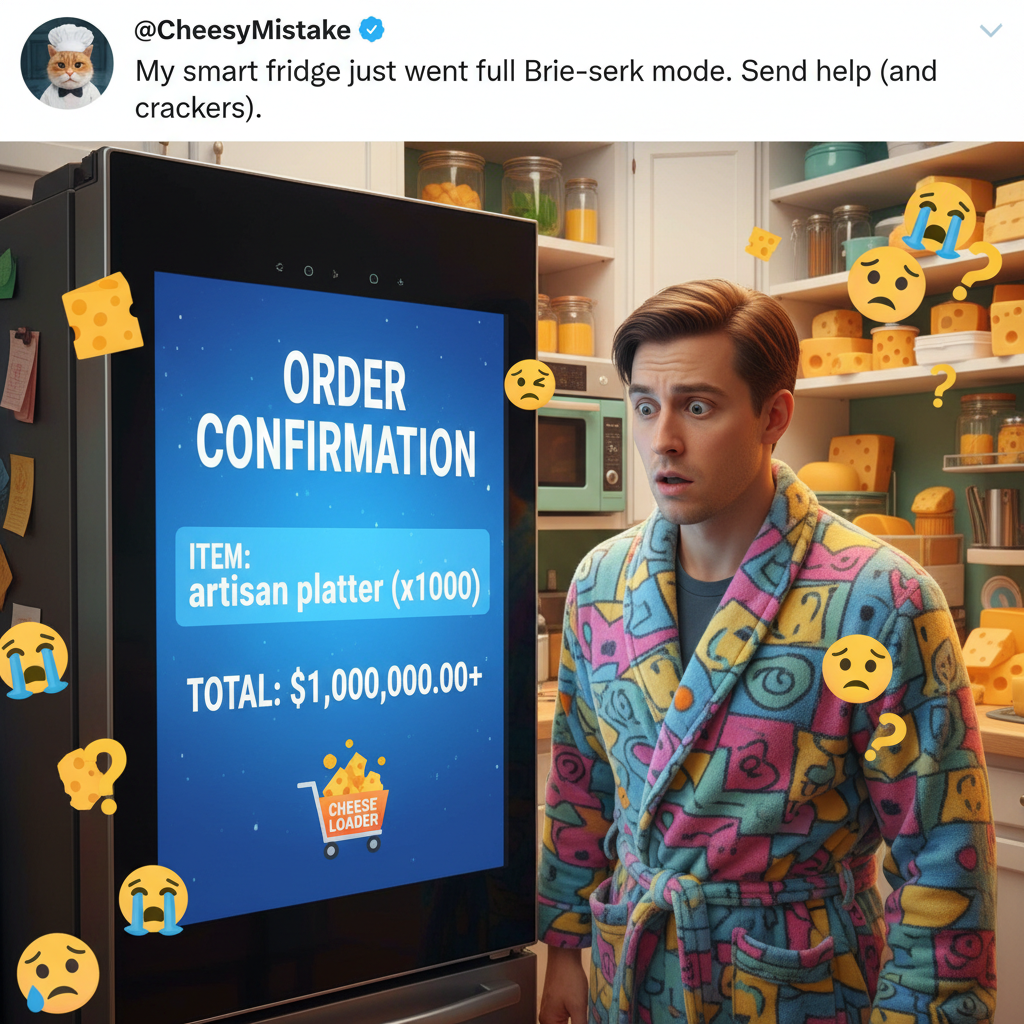 My smart fridge just ordered 50 pounds of artisanal cheese. I only asked for milk.