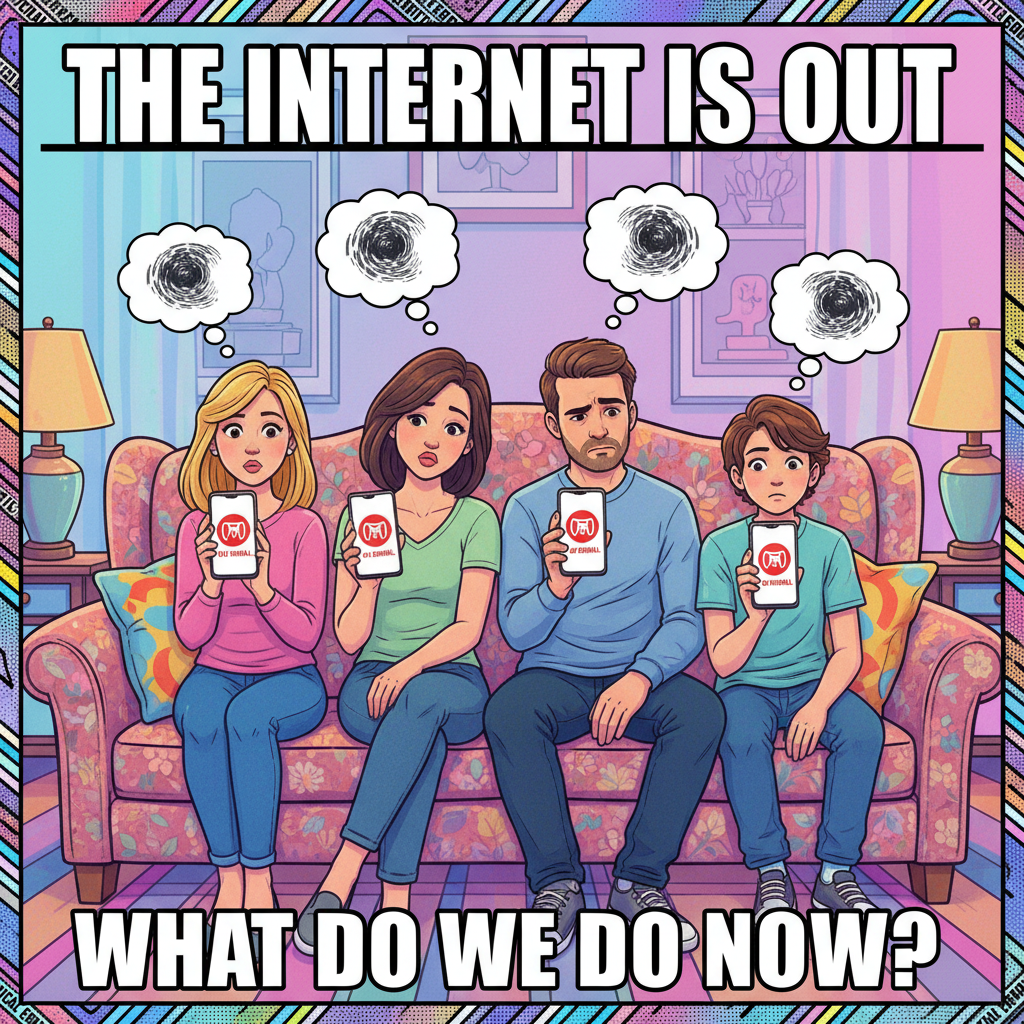 The WiFi just went down. Guess I'll have to... interact with my family?