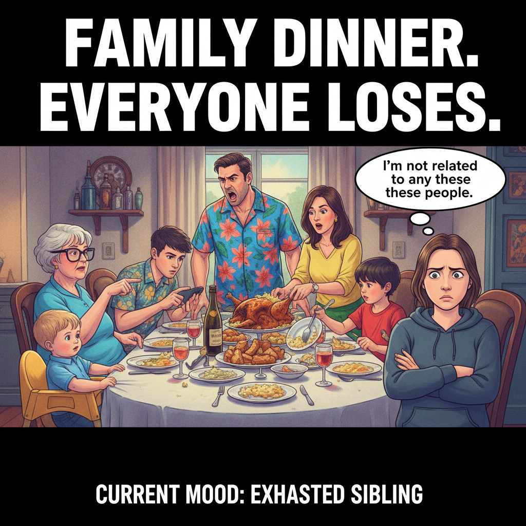 Grandma just asked if my 'internet friends' are coming to Christmas dinner. Send help.