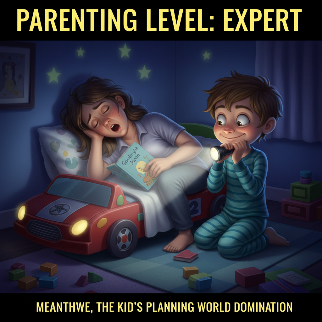 My kids' bedtime routine is just a series of 'one last things' until I'm asleep first.