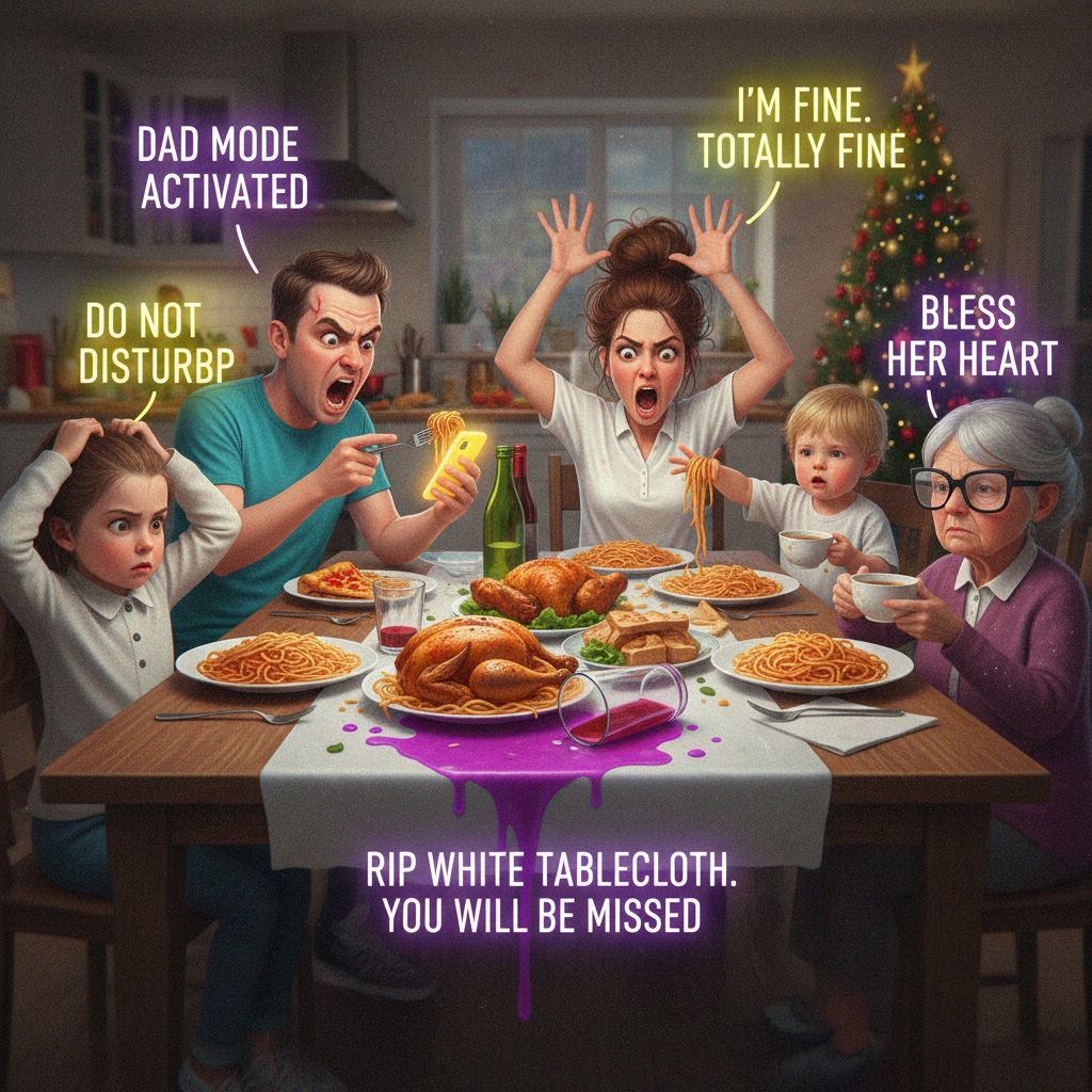 Holiday dinner: where 'pass the salt' becomes a diplomatic negotiation.