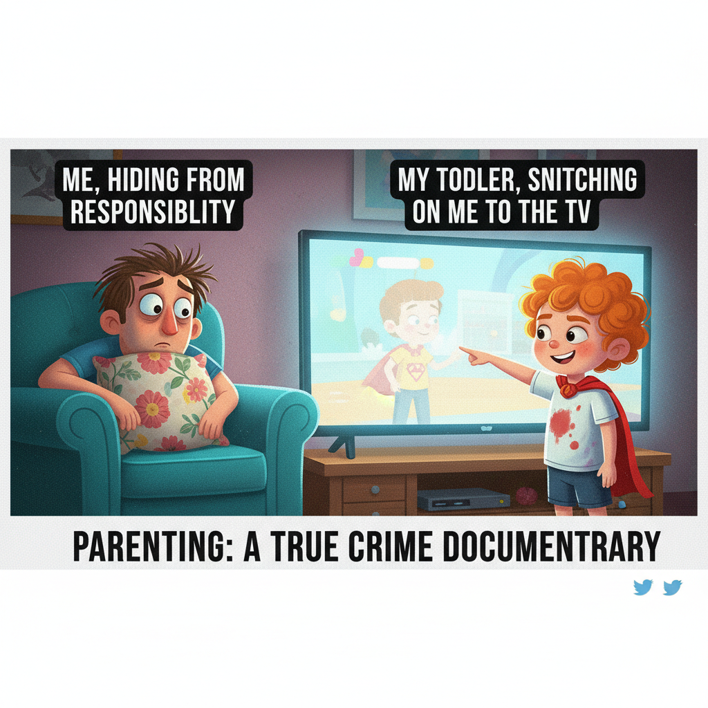 Just told my toddler the TV needs to 'rest.' Send help. And wine.