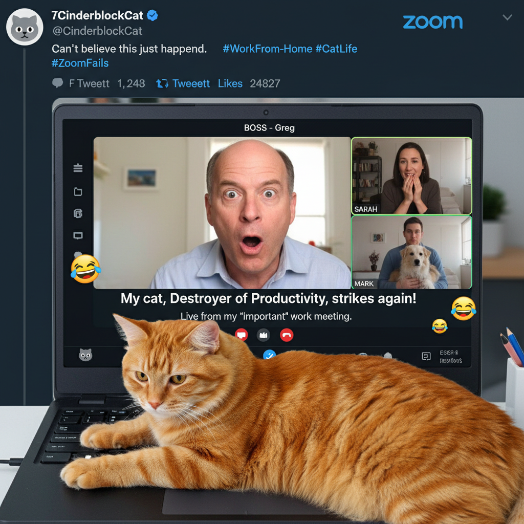 My cat just walked across my keyboard mid-presentation. My boss saw EVERYTHING.