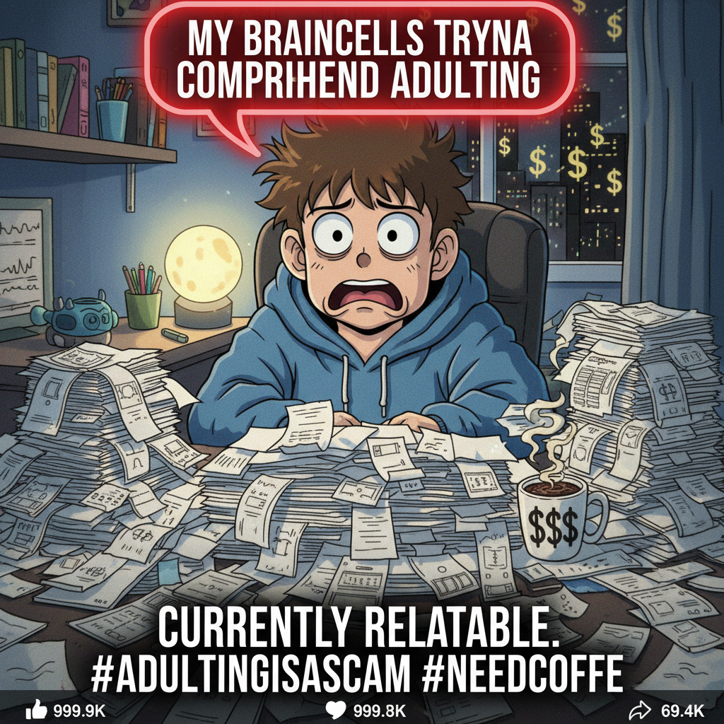 My brain trying to process adulting after watching 10 hours of anime.