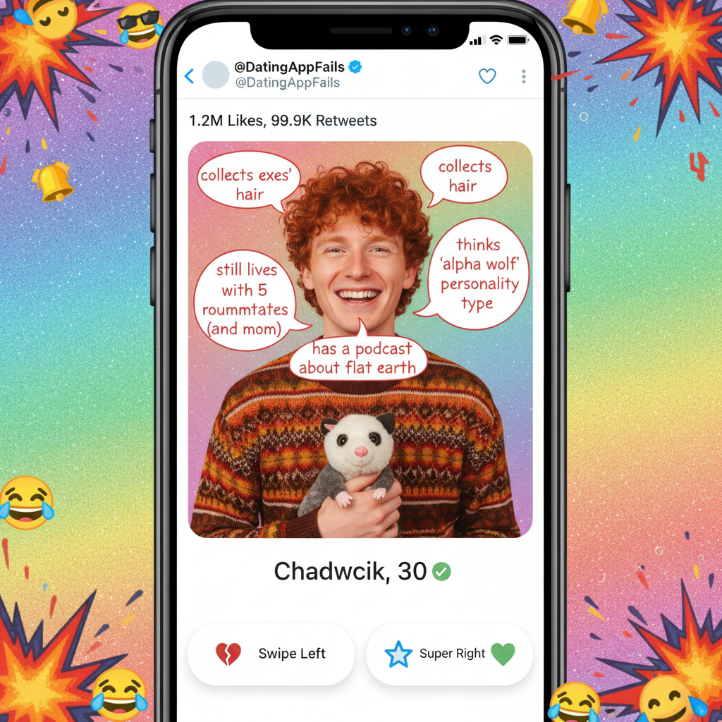 Dating apps are just 'Swipe left on my red flags, swipe right on yours.'