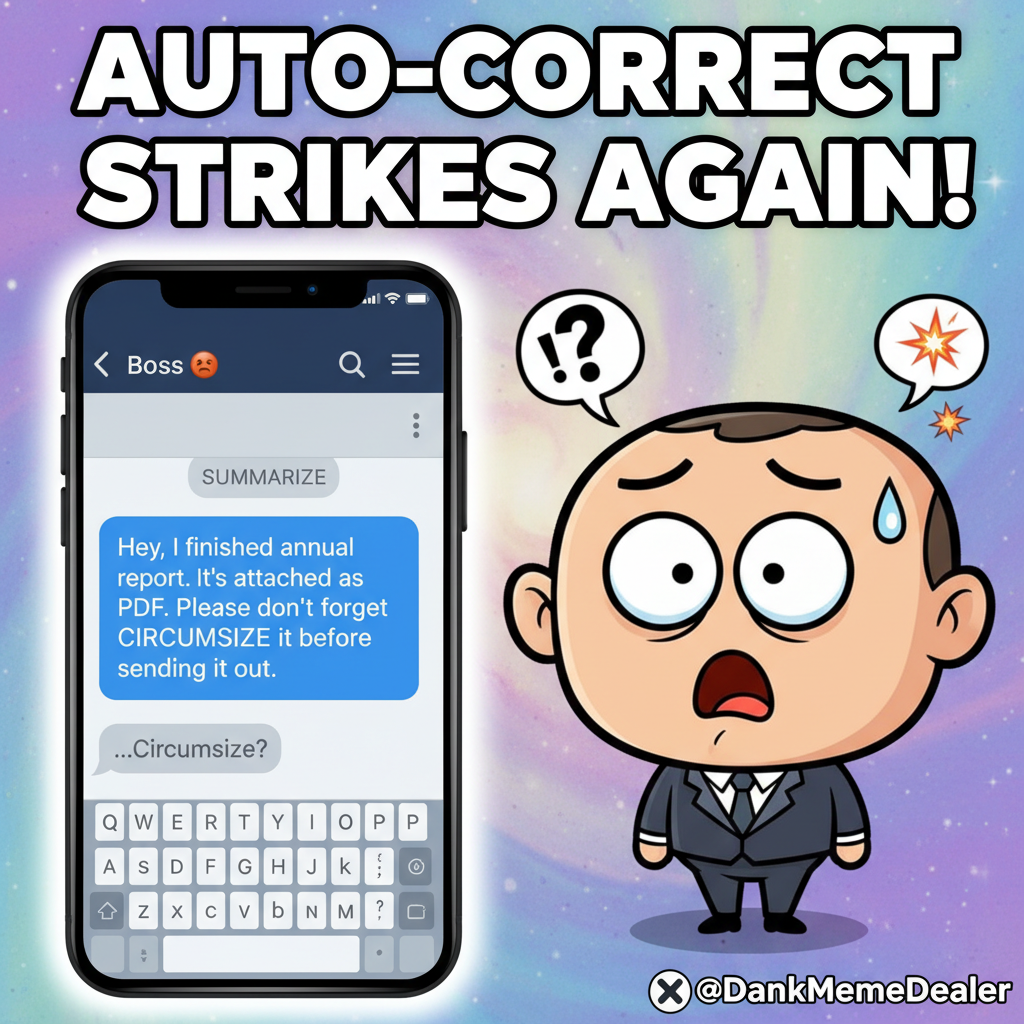 Autocorrect changed 'I'm coming' to 'I'm communist.' My boss is now very confused.