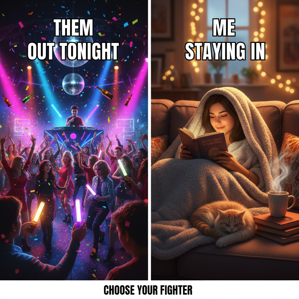 Extrovert: 'Let's go out!' Introvert: 'My couch has plans for me.' #Relatable