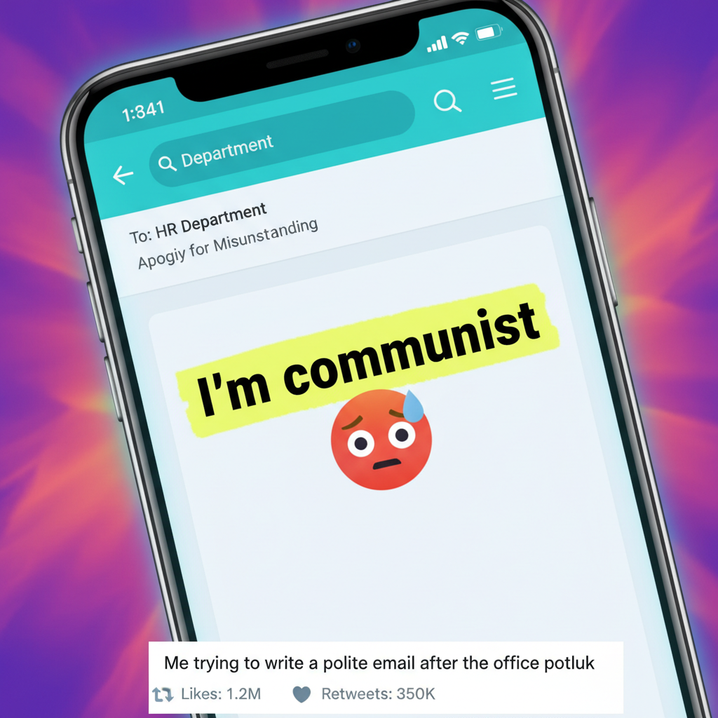 Autocorrect changed 'I'm coming' to 'I'm communist' in my work email. My boss is still confused.