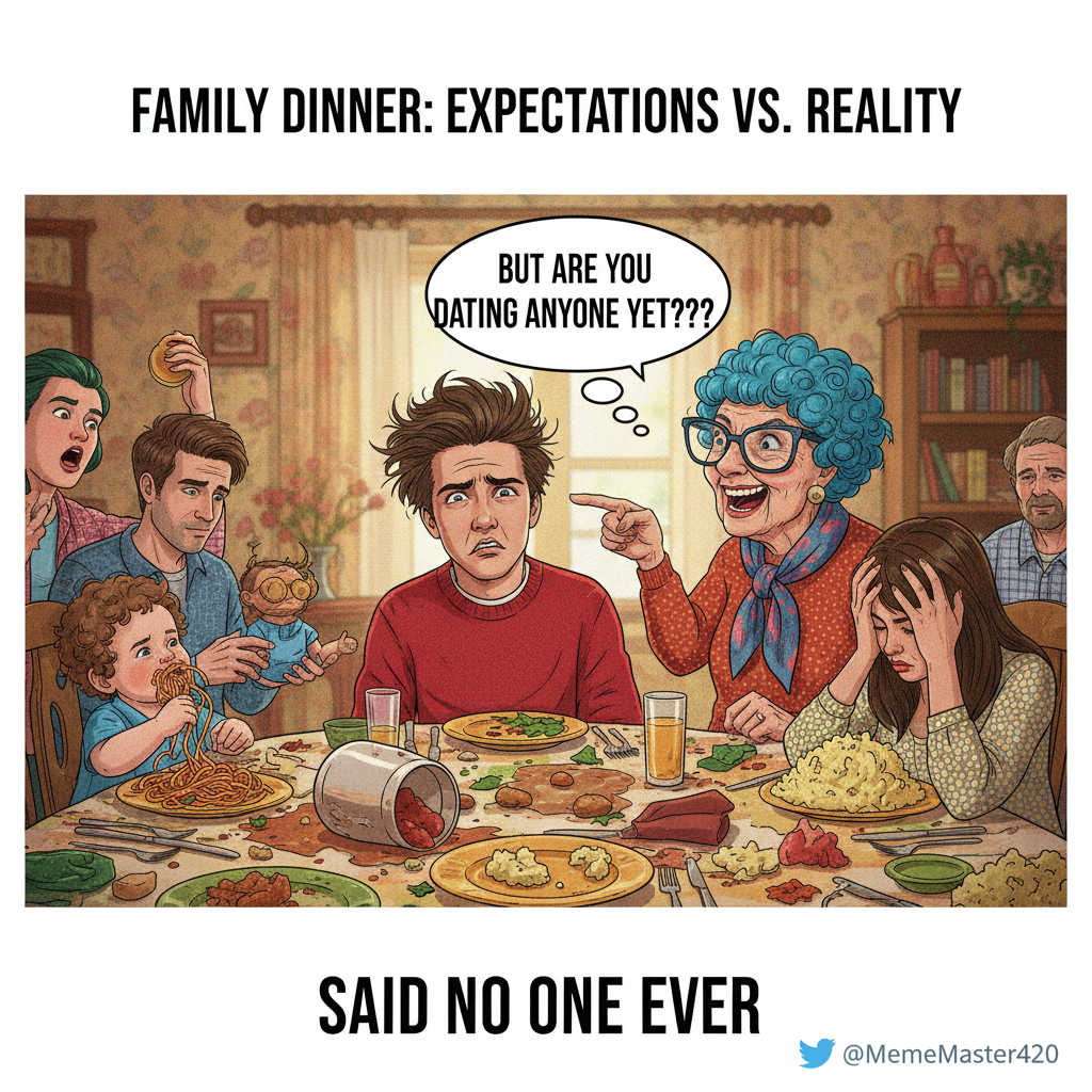 My aunt just asked if I'm 'still single' for the 5th time. It's only appetizers. #HolidayChaos