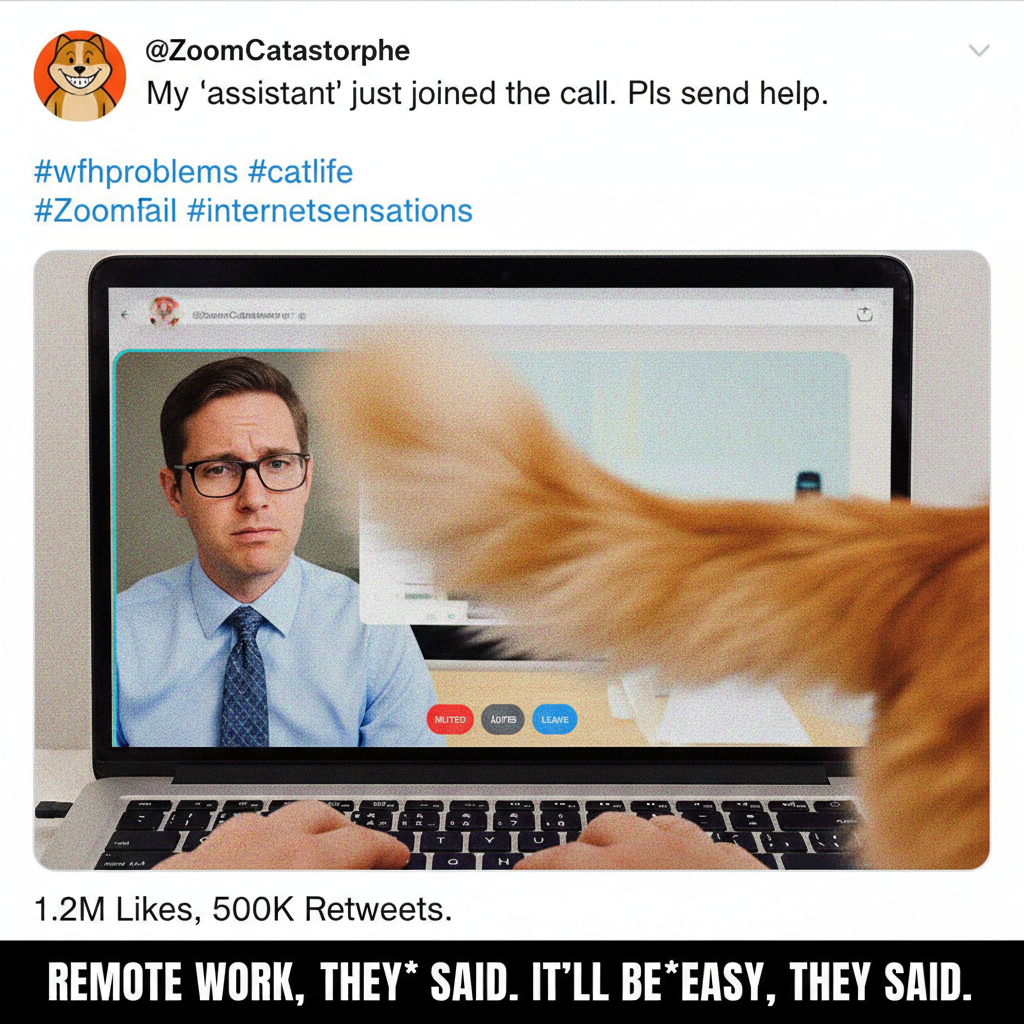 My cat just walked across my keyboard during a Zoom meeting. Client thinks I'm fluent in 'meow'.