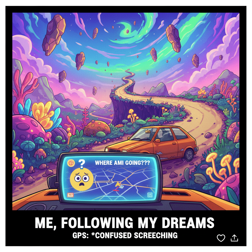 GPS told me to turn left. I turned right. Now I'm in a different state. Send coffee.