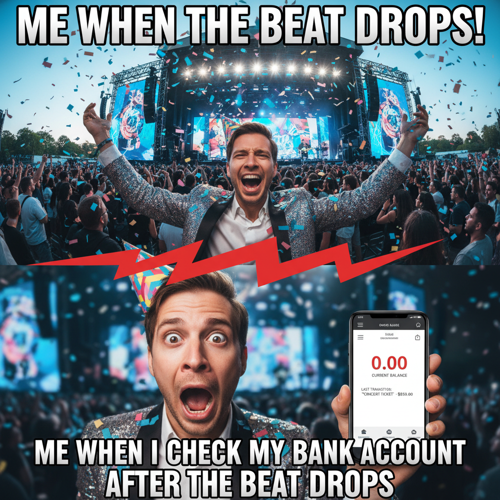 When the beat drops but so does your life savings for concert tickets