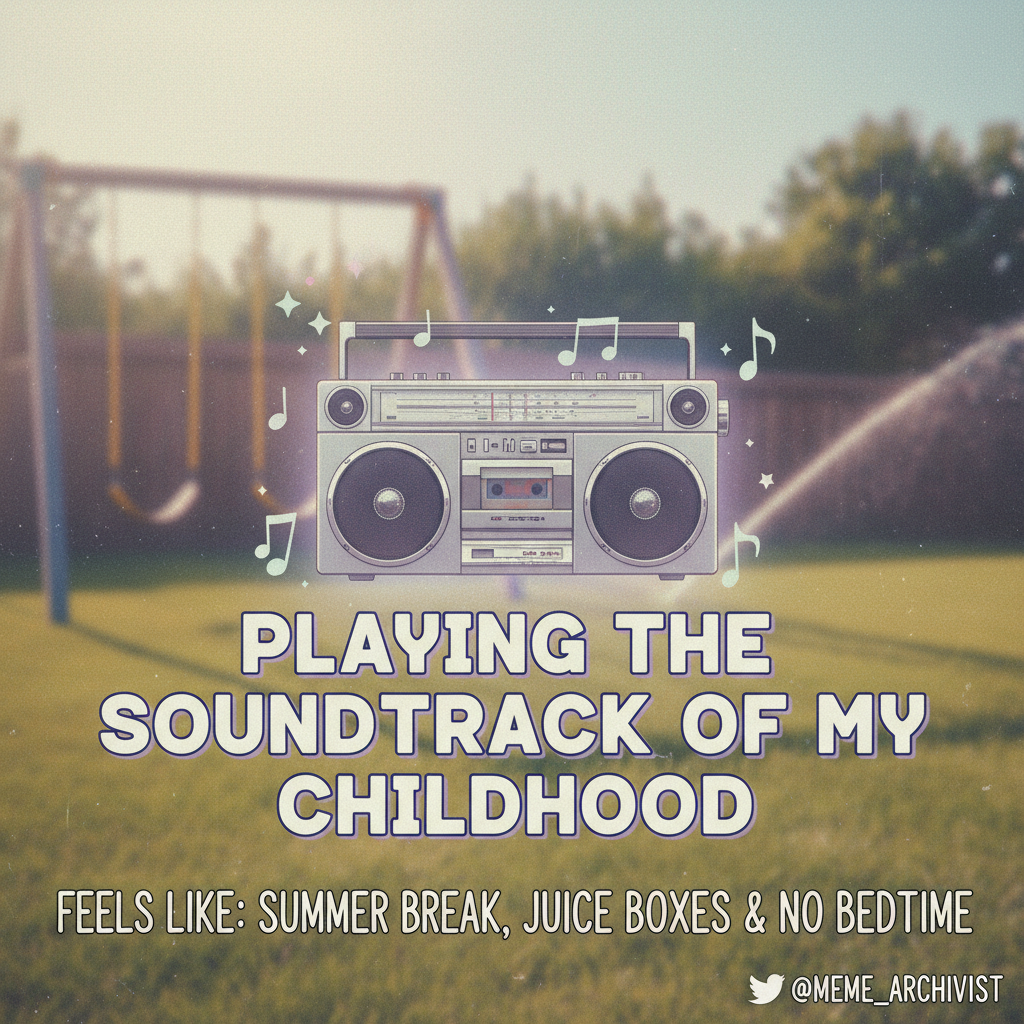 Hearing that one song from your childhood and suddenly you're 8 again, no bills, just vibes.