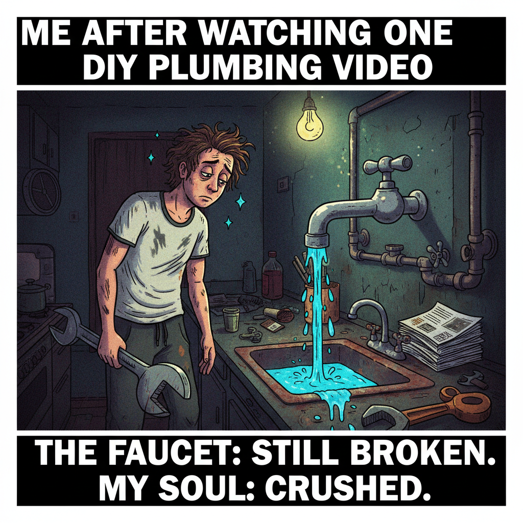 Adulting is just Googling 'how to fix a leaky faucet' at 3 AM and accepting your fate.