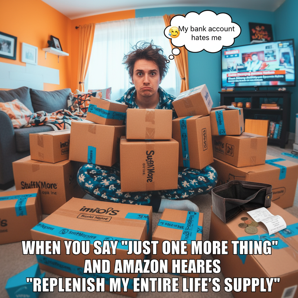 Me: *buys another 'essential' item online* My bank account: 'Are we a joke to you?'