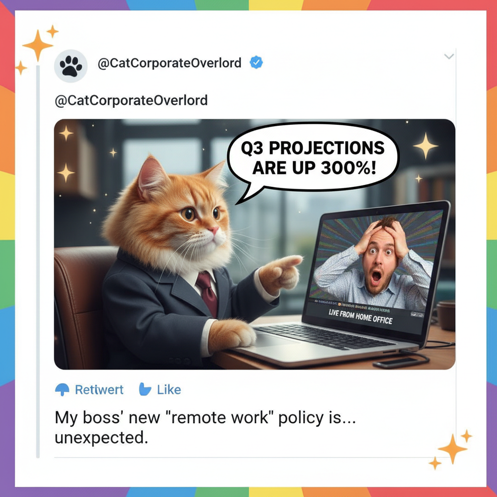 My boss asked if I was paying attention. My cat was giving a PowerPoint presentation.