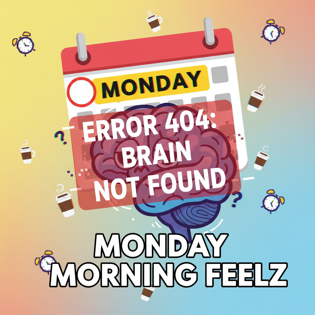 My brain on Monday morning: 'Error 404: Motivation Not Found.'