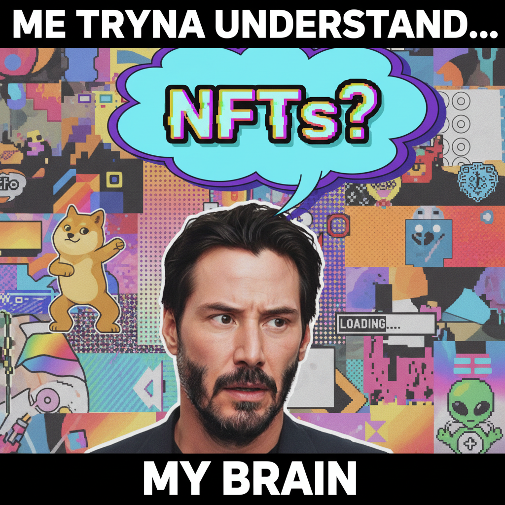 Me watching literally any celebrity try to explain NFTs in 2024. My face = 😬