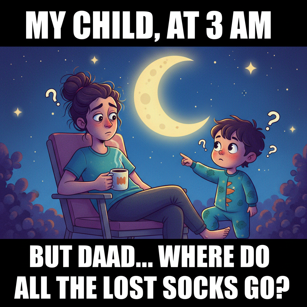 My kid just asked why the moon follows us. I'm not a scientist, I'm just tired. 😭