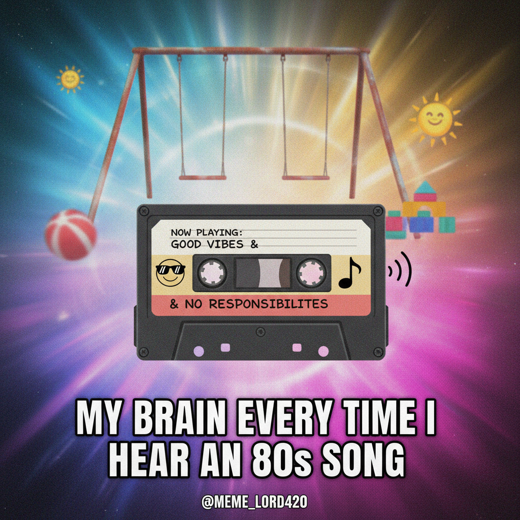 Hearing that one song from your childhood and suddenly you're 8 again, no bills, just vibes.
