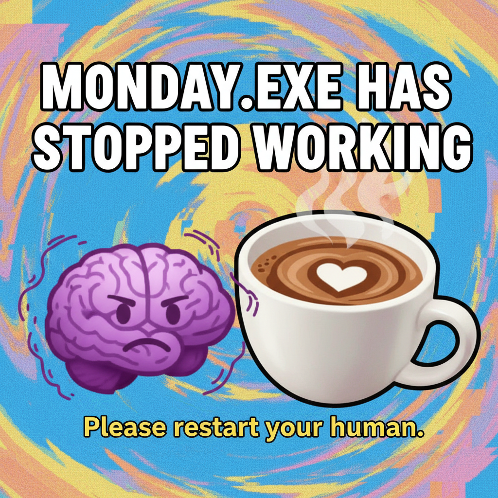 My brain on Monday morning trying to remember literally anything. Send coffee.