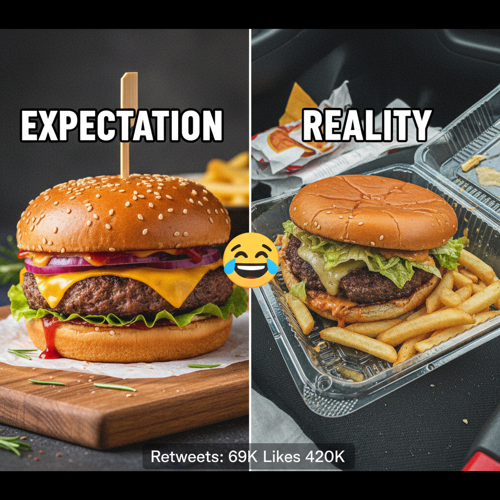 Ordered a gourmet burger. Got something that looks like it lost a fight with a truck. #FoodDeliveryFail