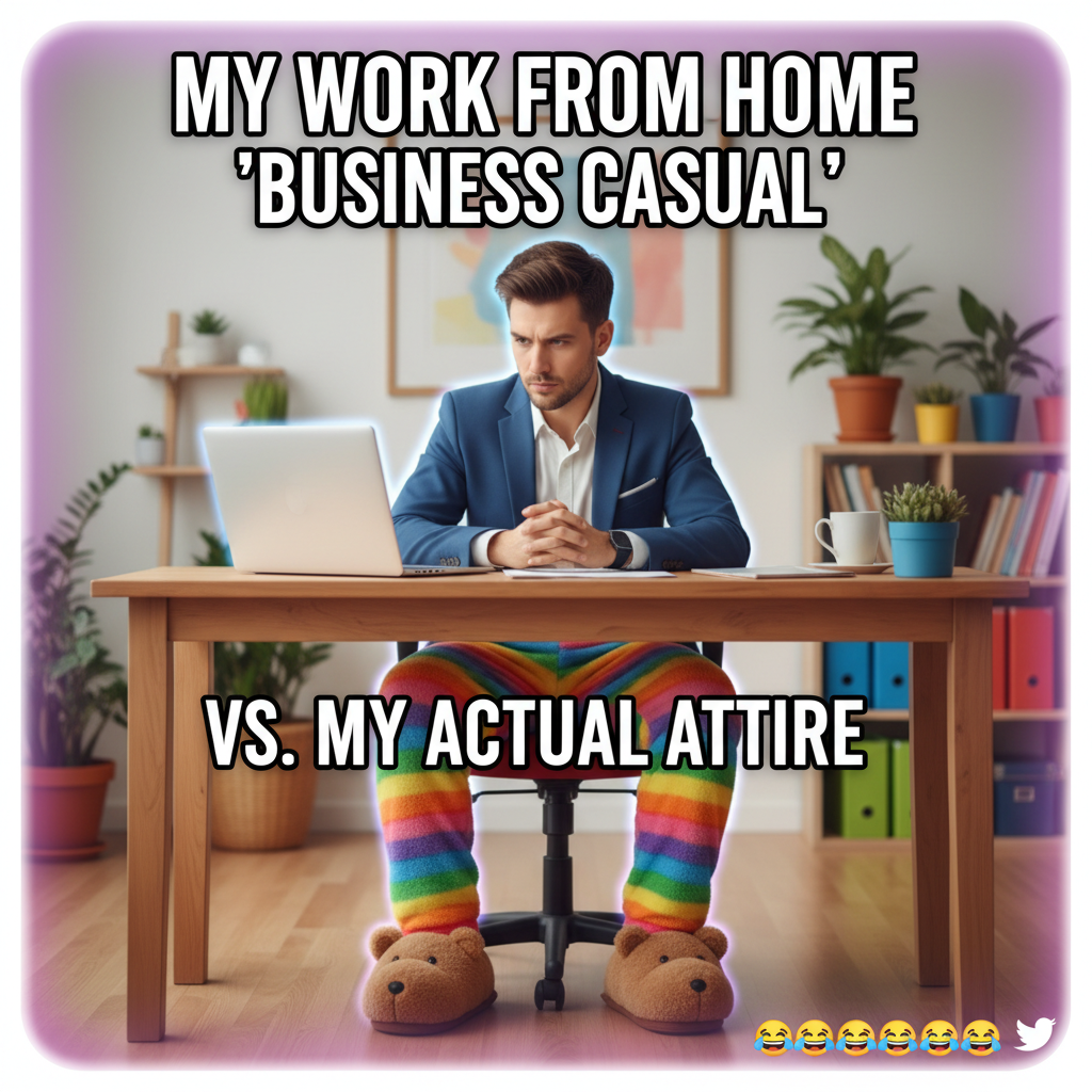 My 'work' outfit today is a professional top and pajama bottoms. The WFH uniform.