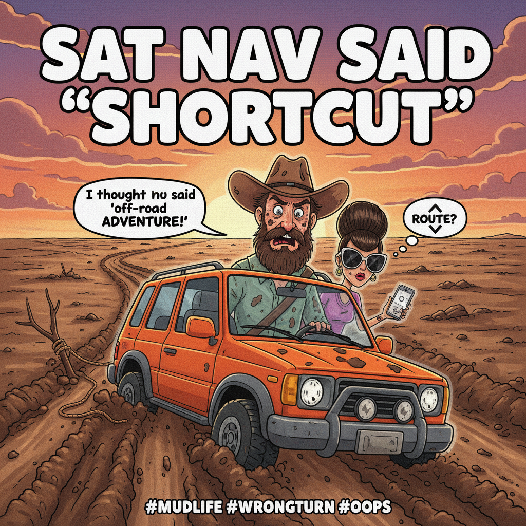 Road trip rule #1: Never trust the person who says 'I know a shortcut.' You WILL end up on a dirt road.