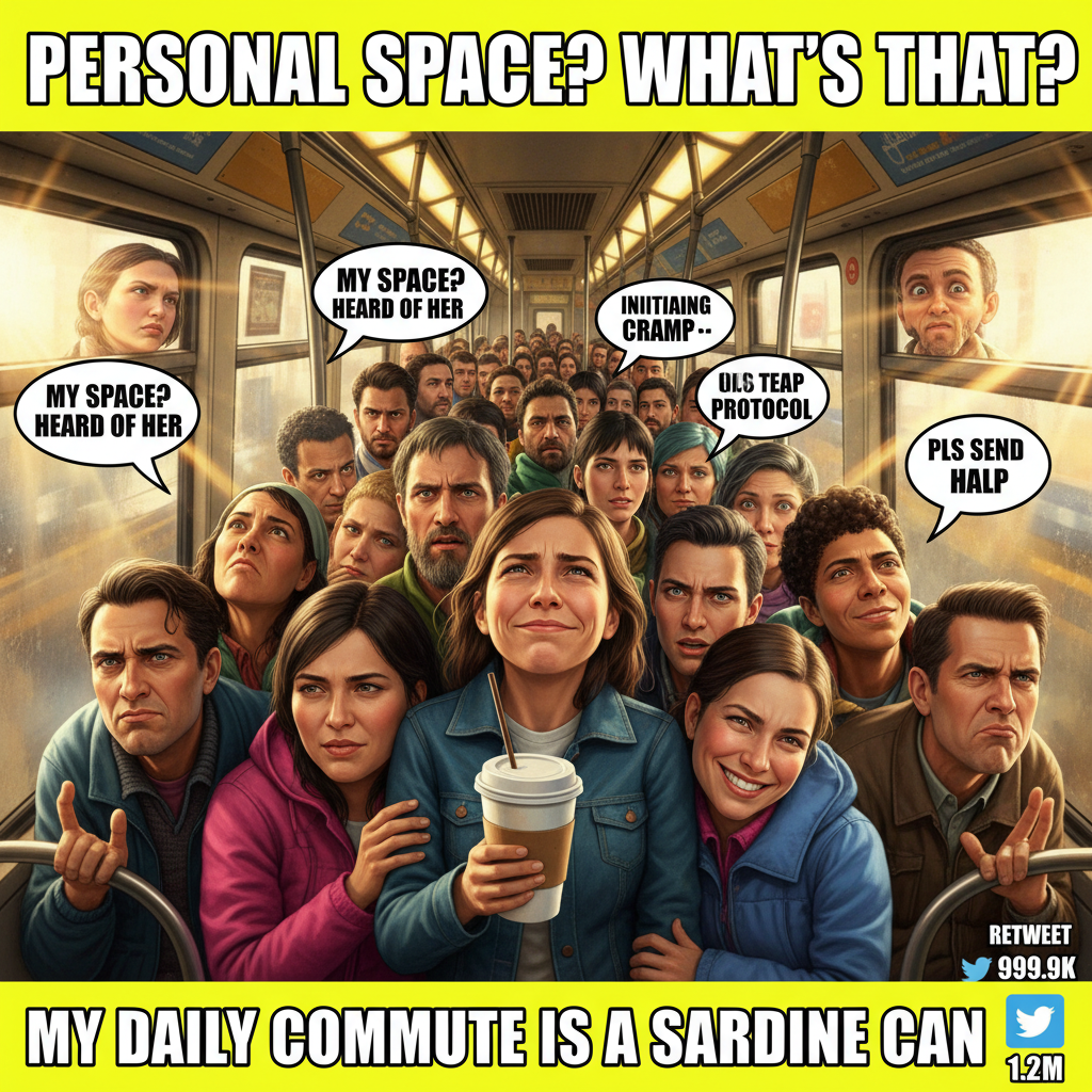 Public transport is just a daily social experiment on how many personal space boundaries can be violated.