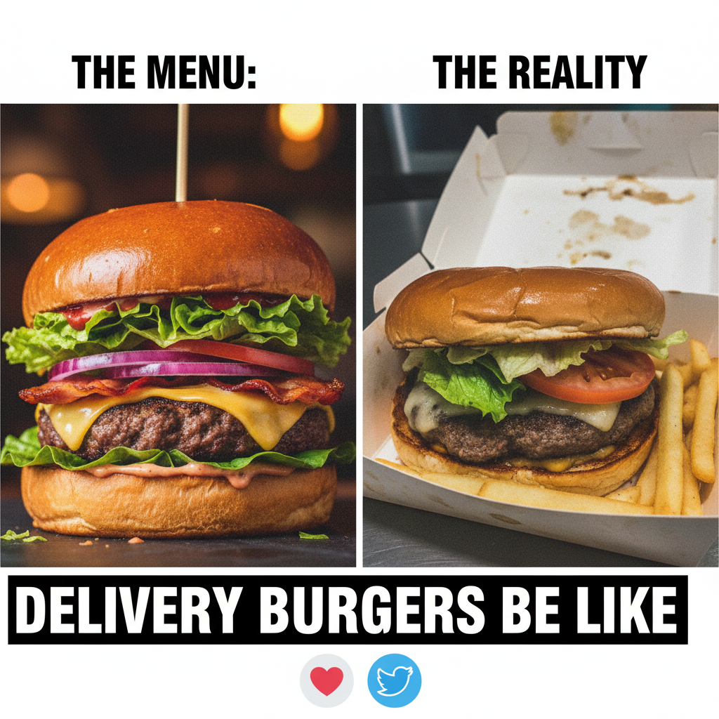 Ordered a gourmet burger, got a sad patty on a bun. My expectations were NOT met.