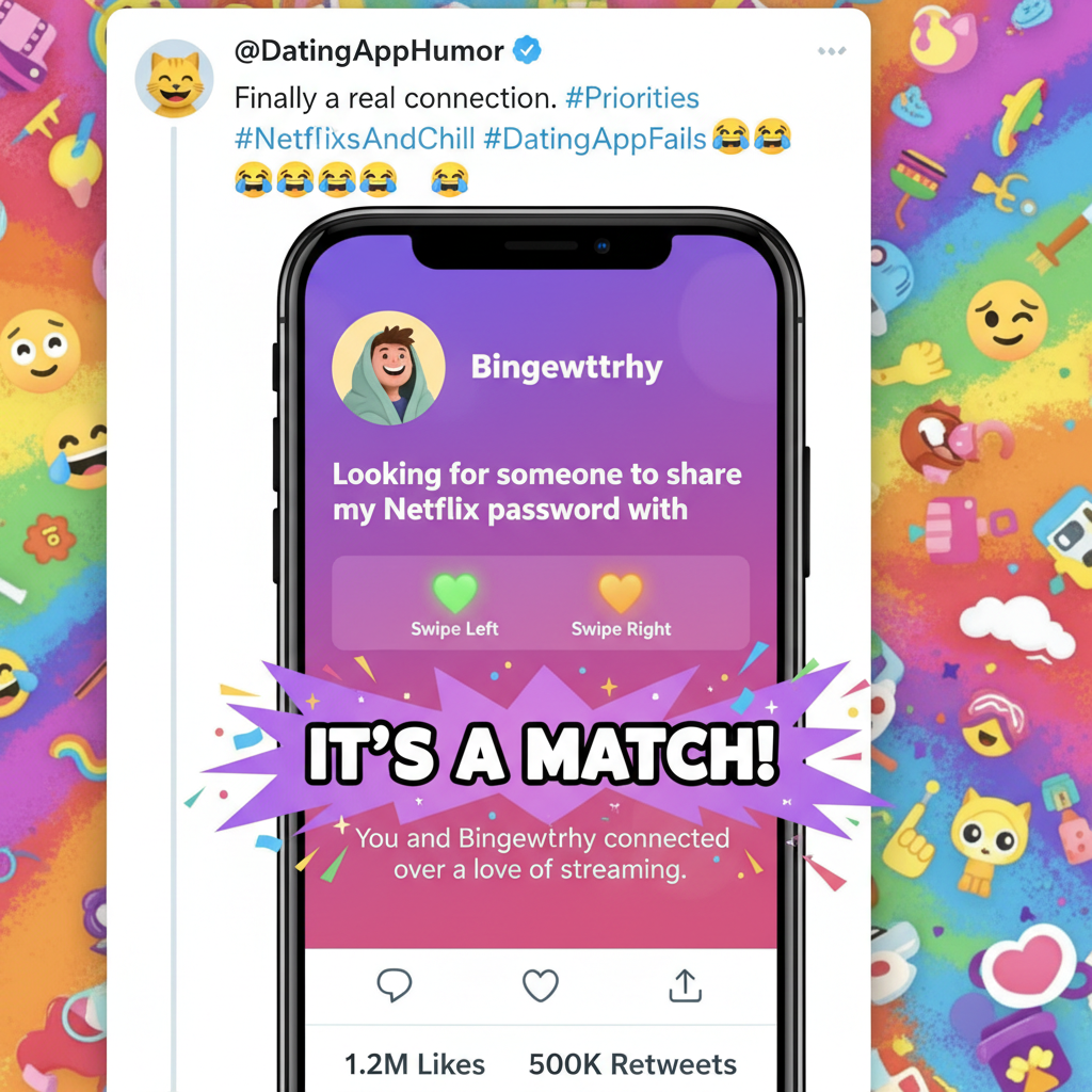 Dating app bio: 'Looking for someone to share my Netflix password with.' Instant match.