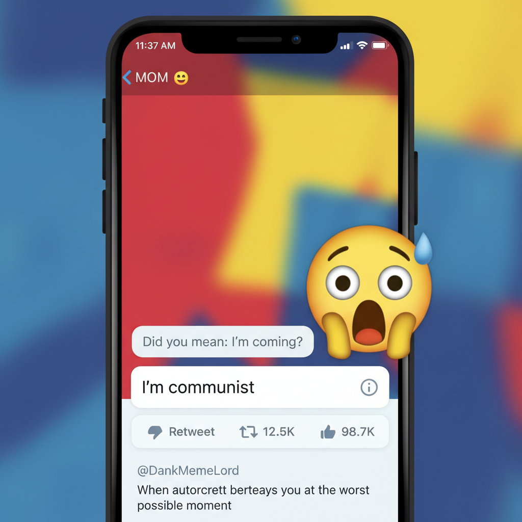 Autocorrect changed 'I'm coming' to 'I'm communist' in a work email. Send help.