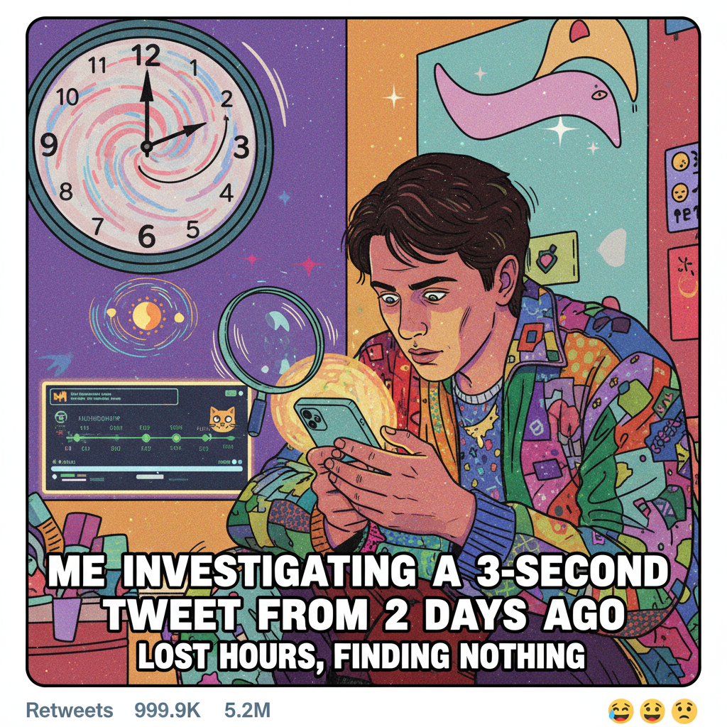 Me: 'I'll just check Twitter for 5 mins.' 3 hours later: 'Who is this person's ex-boyfriend?'