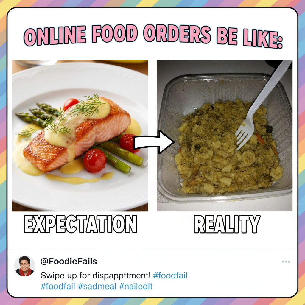 Ordered gourmet, got 'mystery meat' in a bag. 💀 #FoodDeliveryFails