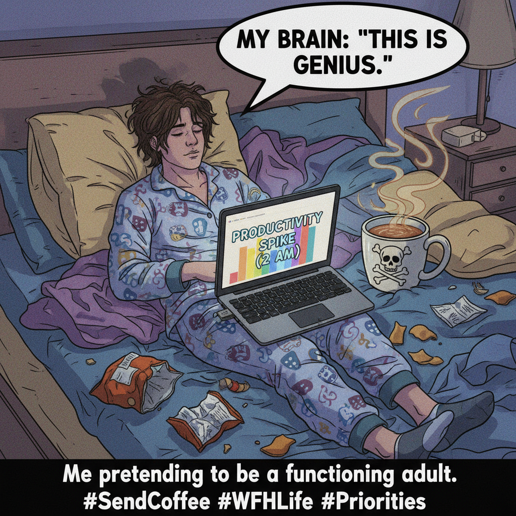 My WFH 'office' is just my bed with a laptop. Productivity is a myth.