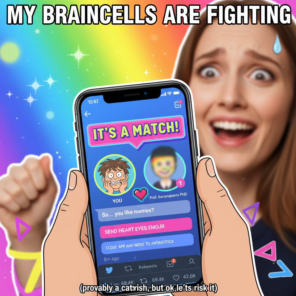 Matched with my ex's cousin. This is either a disaster or a rom-com. Pray for me.