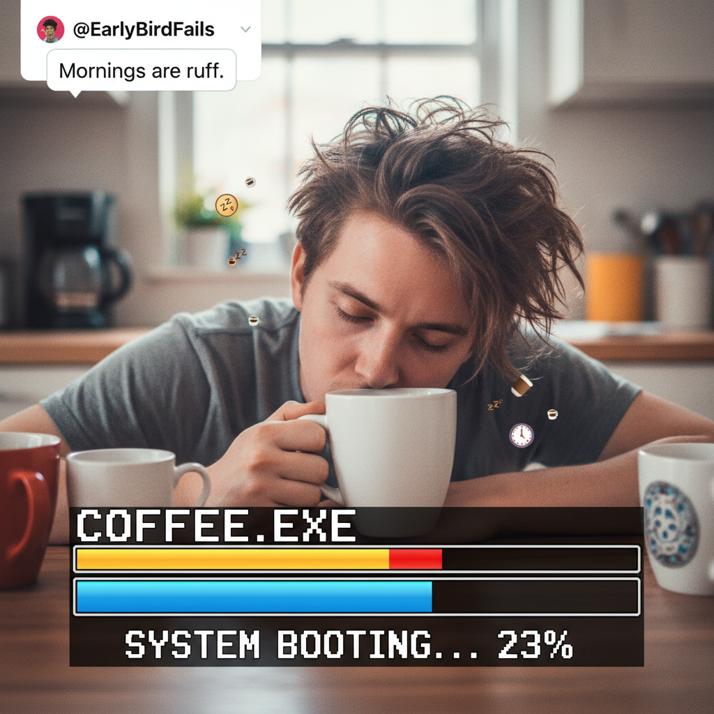 Monday morning: My brain is still buffering. Send coffee and existential dread.