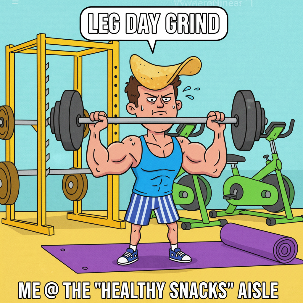 Just saw someone doing bicep curls with a single potato chip. Peak gym culture.